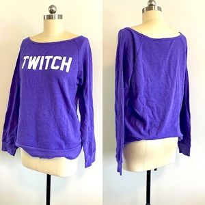 Large Twitch Gaming Purple Sweater Shoulder